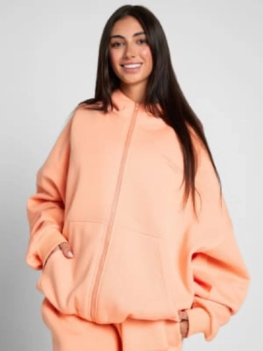 Comfrt Pastel Zip Hoodie Sweatshirt Creamsicle Unsex 2XL